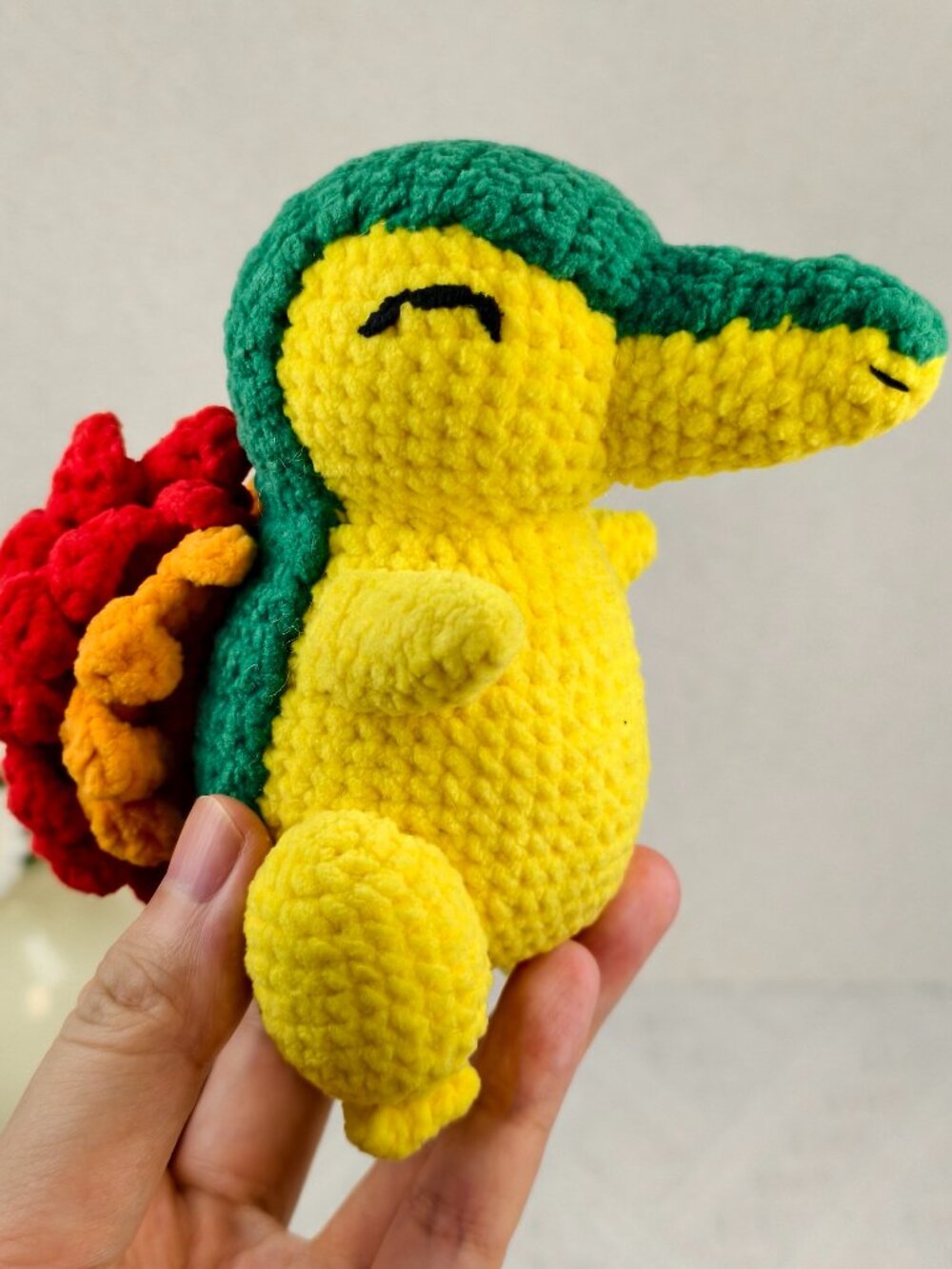 Handmade Amigurumi Crochet Pokémon Cyndaquil Plushie